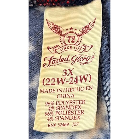 TWO (2) FADED GLORY PAJAMA BOTTOMS, WOMENS-3X (22W-24W)-NAVY BLUE RED GREY BLACK - Picture 8 of 9